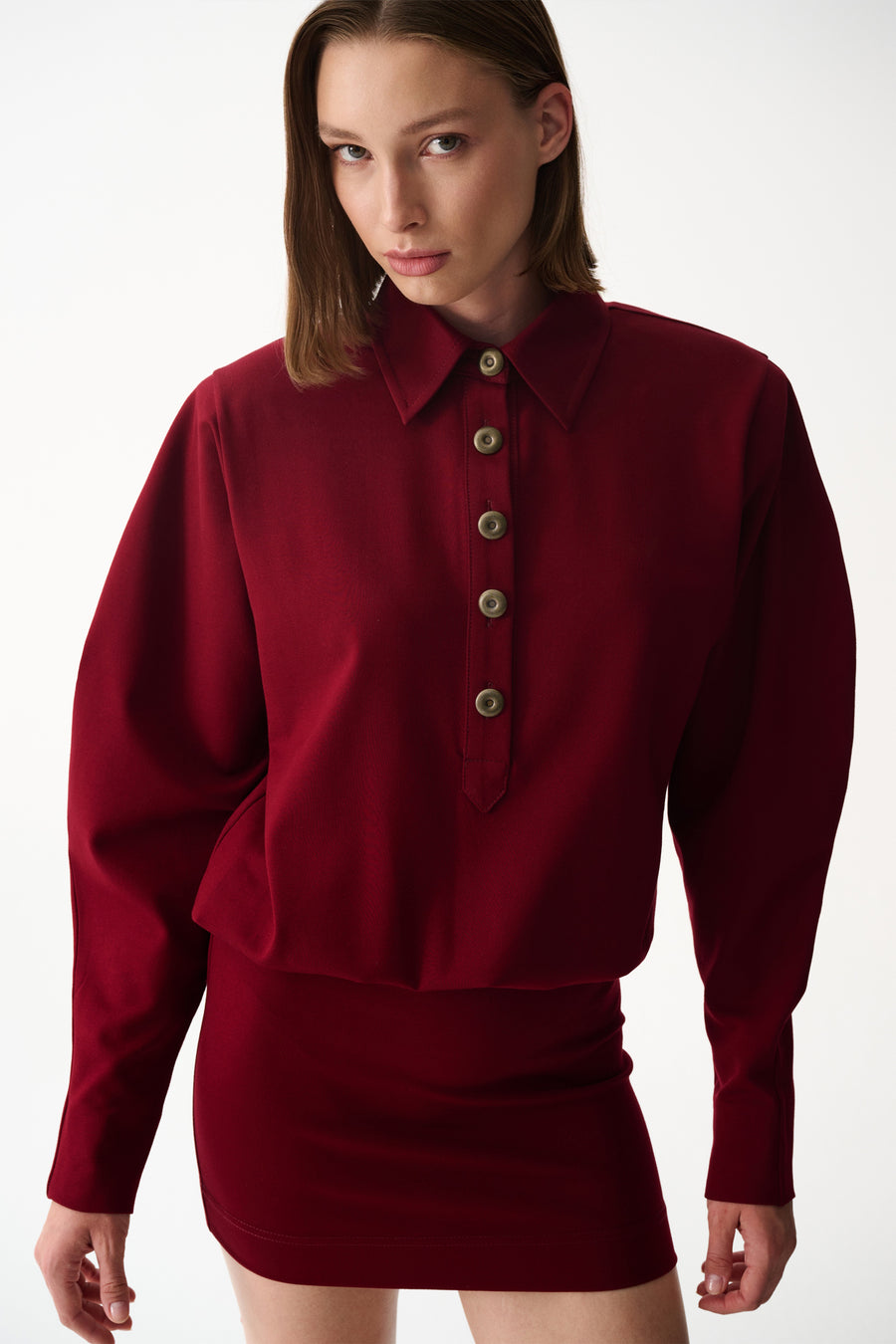 LUCKY ELBİSE / BORDO