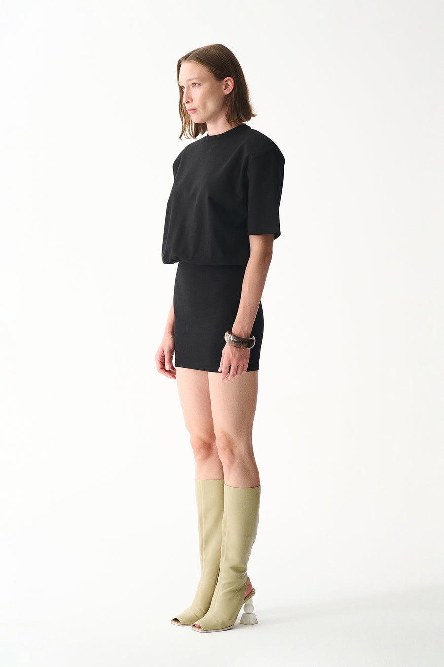 MIU T-SHIRT ELBİSE / SİYAH