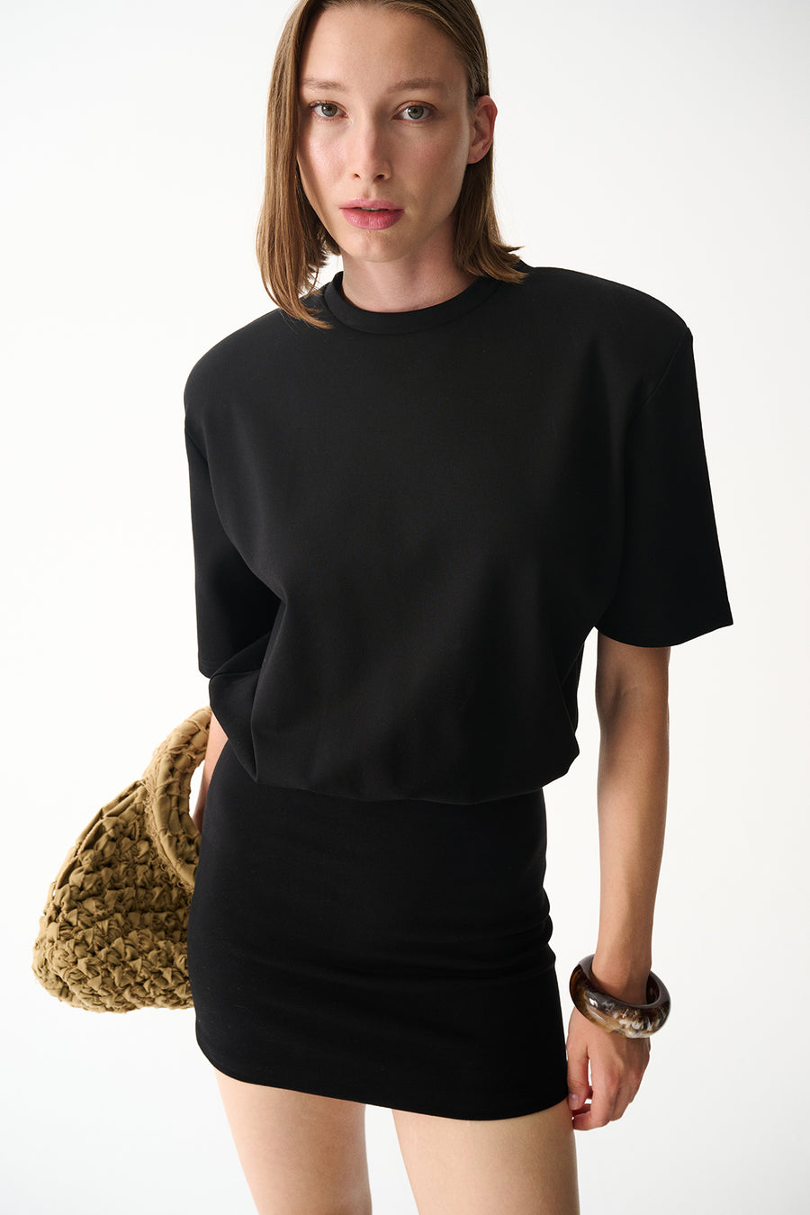 MIU T-SHIRT ELBİSE / SİYAH