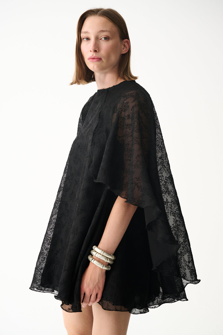 HOLLY PELERİN ELBİSE / SİYAH