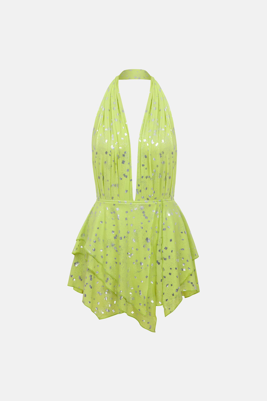 PIXIE ELBISE / YEŞİL METALİK PULLU